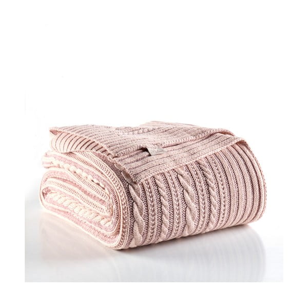Светлорозова покривка за легло с памучна смес Camila, 220 x 240 cm - Homemania Decor-image-1