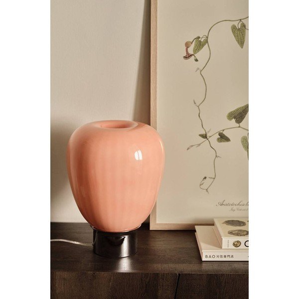Розова/в блестящо сребрист цвят стъклена настолна лампа (височина 34 cm) Balloon – Ellos Home-image-3