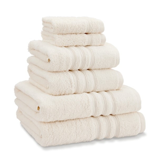 Кремави памучни хавлии и кърпи за баня в комплект от 6 бр. от тери Zero Twist – Catherine Lansfield