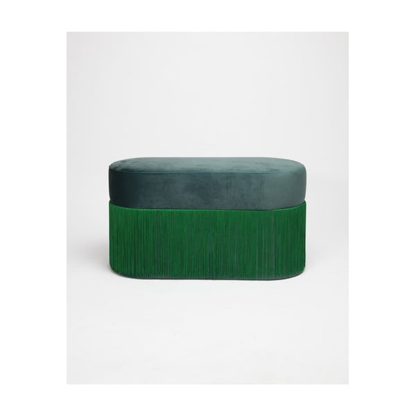 Зелен пуф с кадифена покривка - Velvet Atelier