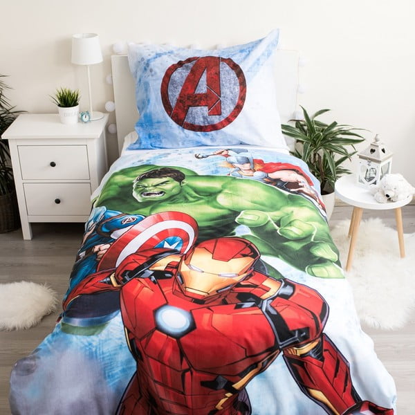 Детско памучно спално бельо Heroes, 140 x 200 cm Avengers - Jerry Fabrics-image-1