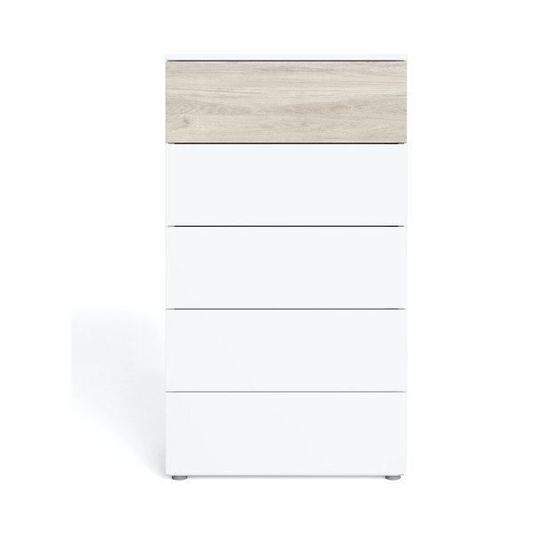 Бял висок скрин от дъб 62x111 cm Sahara - Marckeric