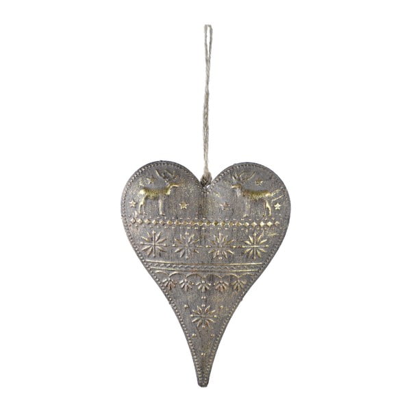 Висяща декорация във формата на сърце в златно сърце, височина 16 cm - Ego Dekor