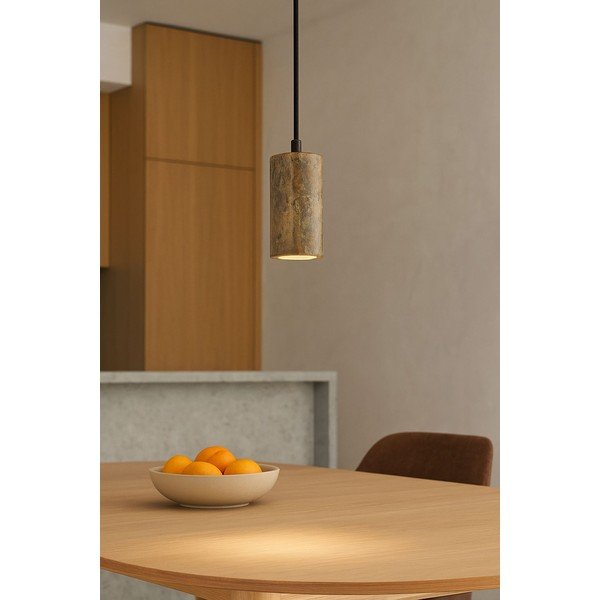 Сиво висящо осветително тяло с каменен абажур ø 6,5 cm Selma – Opviq lights-image-4