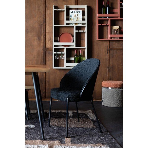 Червен  стенен стелаж за вино от масивно каучуково дърво за 12 броя бутилки 80x120x10 cm Myron – Dutchbone-image-1