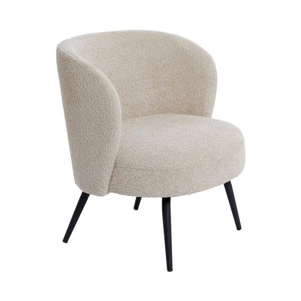 Кремав фотьойл от плат букле Dieyda - Light & Living