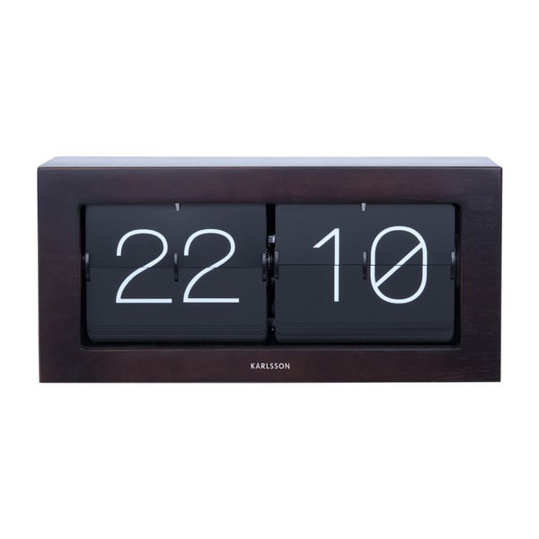 Černé překlápěcí hodiny Karlsson Flip, 37 x 17,5 cm