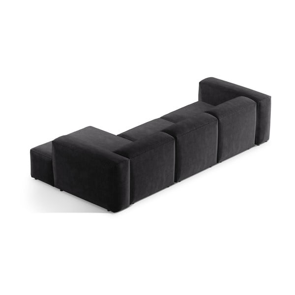 Тъмносив ъглов диван от рипсено кадифе (десен ъгъл) Bergamo – Cosmopolitan Design-image-4