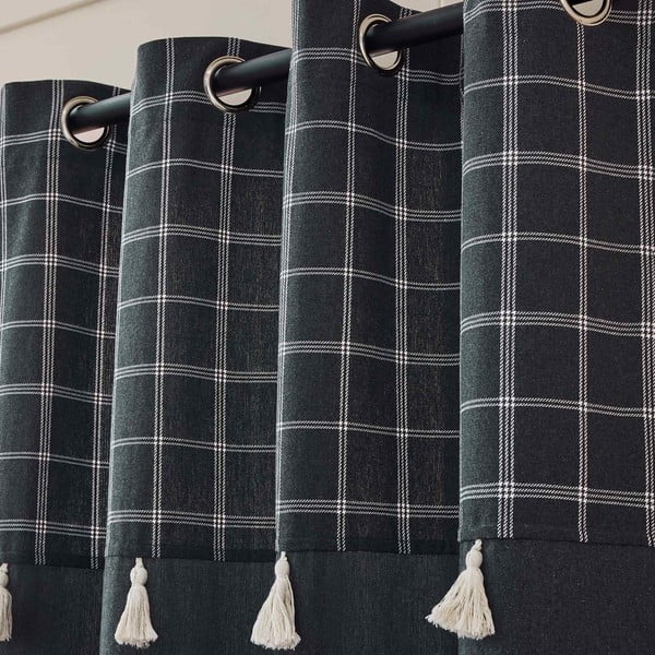 Антрацитно перде със смес от памук 140x240 cm Everest – douceur d'intérieur-image-2