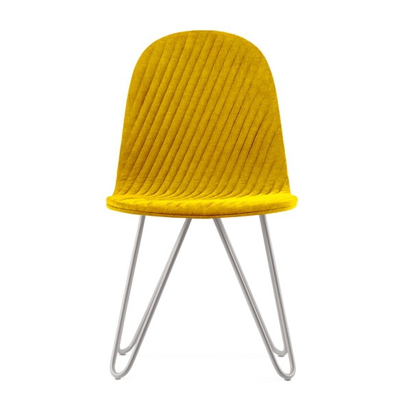 Žlutá židle s kovovými nohami Iker Mannequin X Stripe