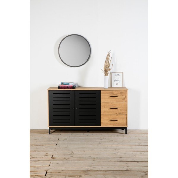 Комод с дървена конструкция и черни детайли , ширина 141 cm Alessia - Marckeric-image-1
