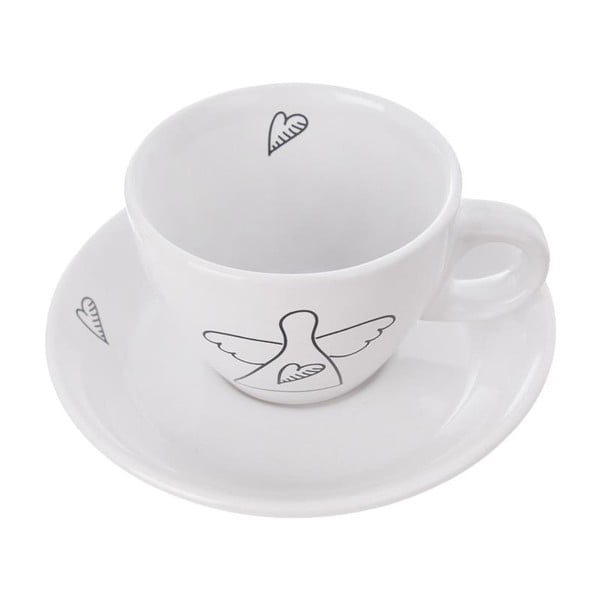 Черно-бели керамични чаши в комплект от 2 бр. 90 мл - Orion-image-2