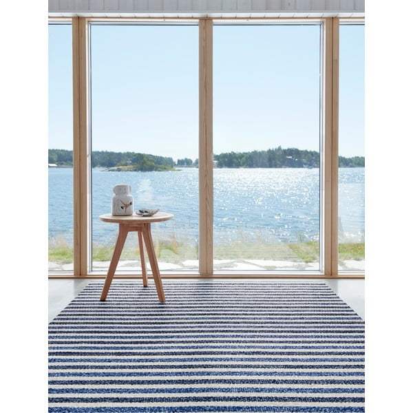 Син и кремав килим за открито и закрито 70x120 cm Teo Denim – Pappelina-image-1