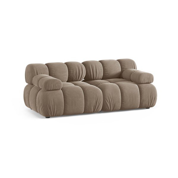 Бежов кадифен модулен диван 188 cm – Micadoni -image-1