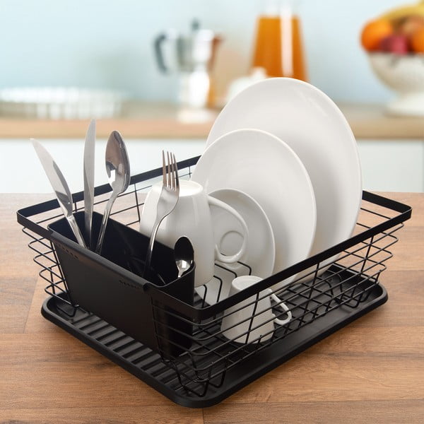 Черна метална тавичка за оттичане 36x30,5 cm Radka – Orion-image-1