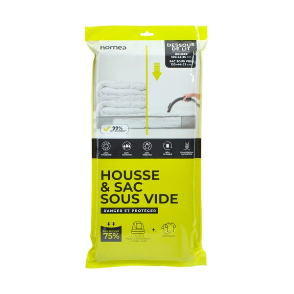 Вакуумна пластмасова кутия за съхранение под леглото 105x45x15 cm – Homéa-image-1