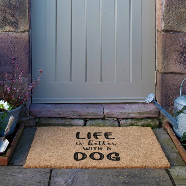 Изтривалка от кокосови влакна 60x90 cm Life Is Better With a Dog – Artsy Doormats-image-3