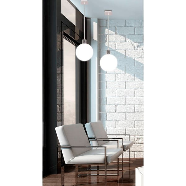 Висяща лампа в сребристо със стъклен абажур ø 15 cm Oden - Candellux Lighting-image-3