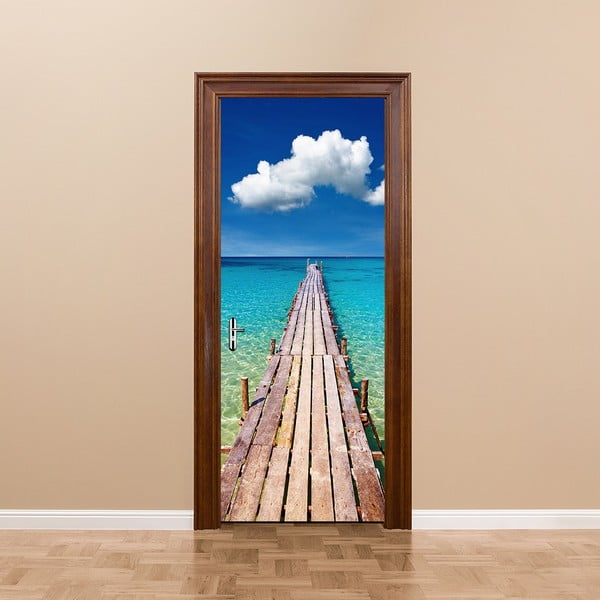 Самозалепващ се стикер за врата Добре дошли в Рая, 83 x 204 cm - Ambiance