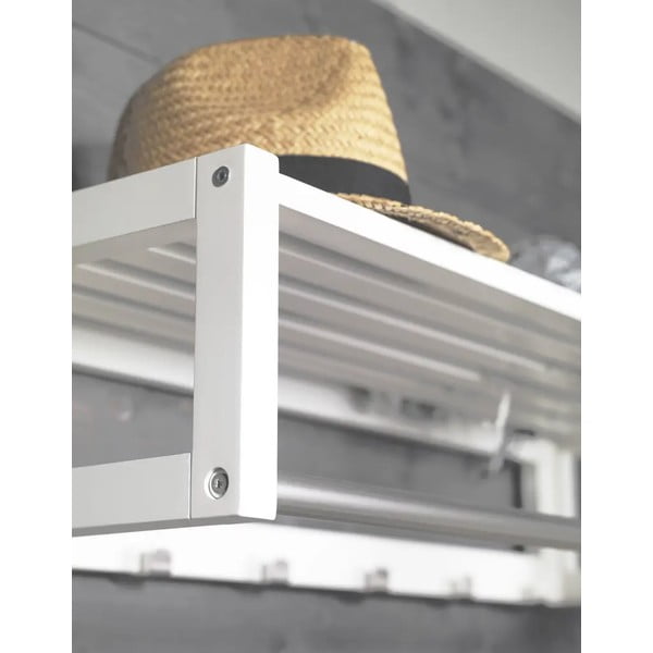 Бяла стенна закачалка от масивна бреза с рафт Confetti – Rowico-image-1