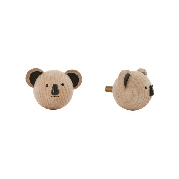 Стенна кука от масивен бук в естествен цвят Koala – OYOY Mini