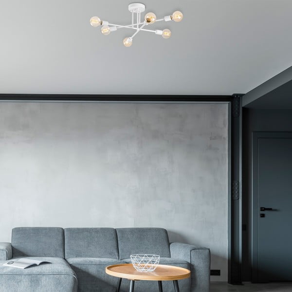 Бяло осветително тяло за таван 64x64 cm Flower – Opviq lights-image-1