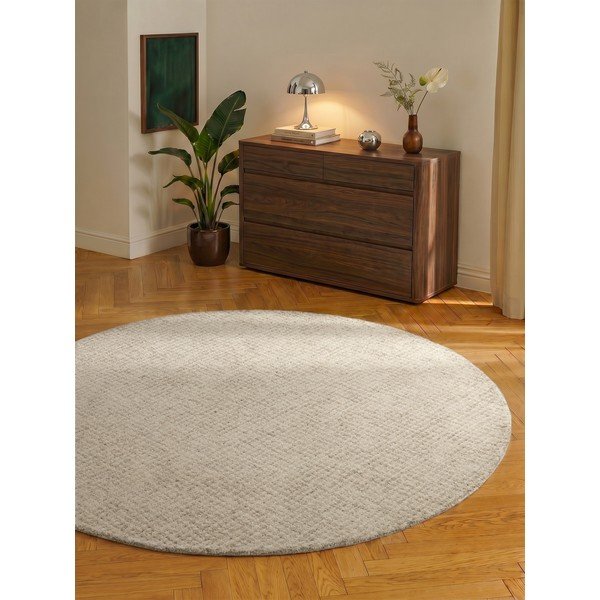 Бежов вълнен кръгъл килим ø 160 cm Eloise – Hanse Home-image-1
