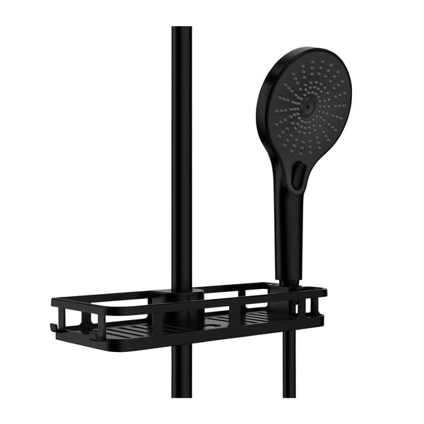 Матово черен самоносещ пластмасов рафт за баня Libertà - Wenko-image-3