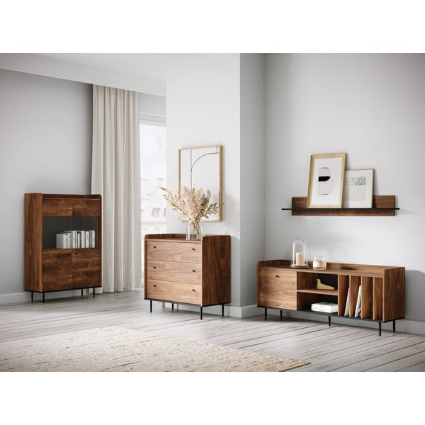 Нисък скрин в орех 90x90 cm Ely - Cosmopolitan Design-image-1