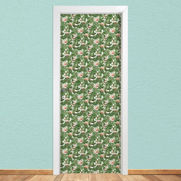 Стикер за врата Verde e Rosa, 80 x 215 cm - LineArtistica