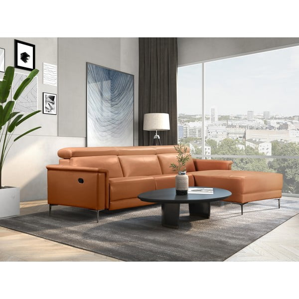 Кафяв ъглов диван от изкуствена кожа (десен ъгъл) Lund – Støraa-image-4