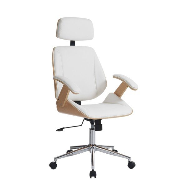 Бял офис стол от имитация на кожа Visby – Tomasucci