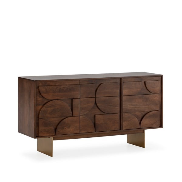 Кафяв скрин от масивно манго 145x76x40 cm Trisha – MOME-image-2