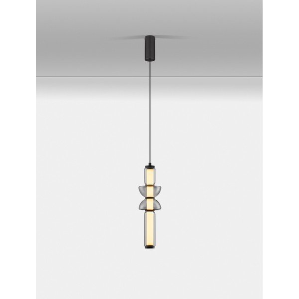 Сиво стъклено LED затъмняващо се висящо осветително тяло ø 12 cm Ulon – Nova Luce-image-3