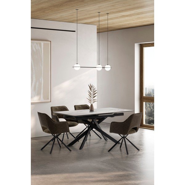 Зелени тапицирани трапезни столове в комплект с подлакътници 2 бр. Mariel – Marckeric-image-2