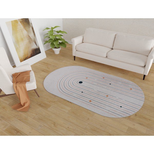 Кремав миещ се килим 80x120 cm Oval - Vitaus-image-1