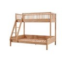 Детско двуетажно легло от масивен дъб  с включена подматрачна рамка в естествен цвят 140x200/90x200 cm Forrest – Vipack