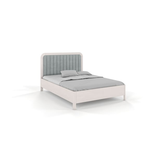 Бяло/сиво двойно легло 160x200 cm от масивен бук Modena – Skandica