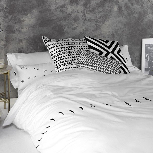 Комплект от 2 памучни калъфки за възглавници Trip - Blanc-image-1