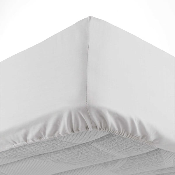 Бял еластичен памучен чаршаф 160x200 cm Lina – douceur d'intérieur-image-3