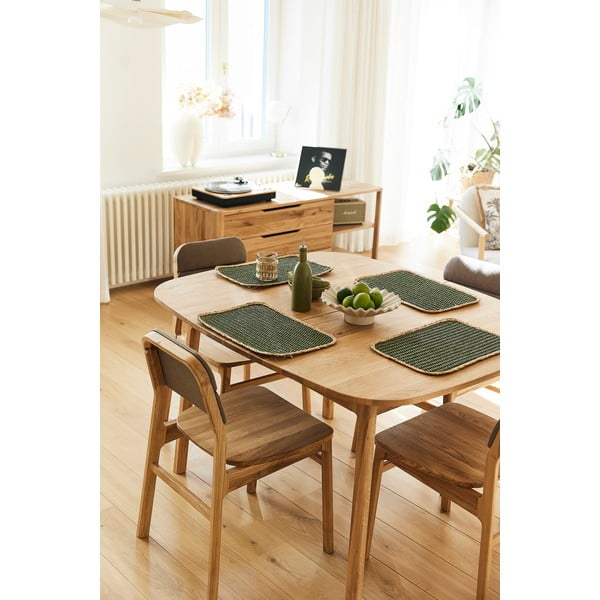 Сгъваема трапезна маса от масивен дъб в естествен цвят  100x120 cm Twig – The Beds-image-1