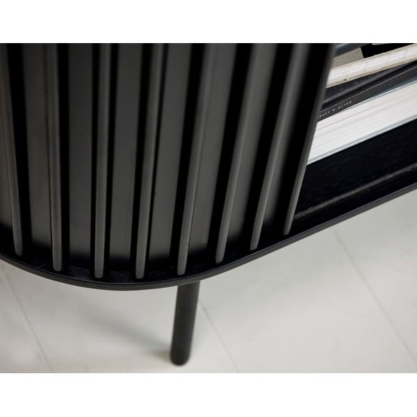 Черен шкаф в дъбов декор 125x110 cm Siena - Unique Furniture-image-1