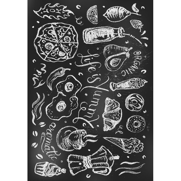 Черна пътека подходяща за пране 80x200 cm Life Is Yummy – Vitaus