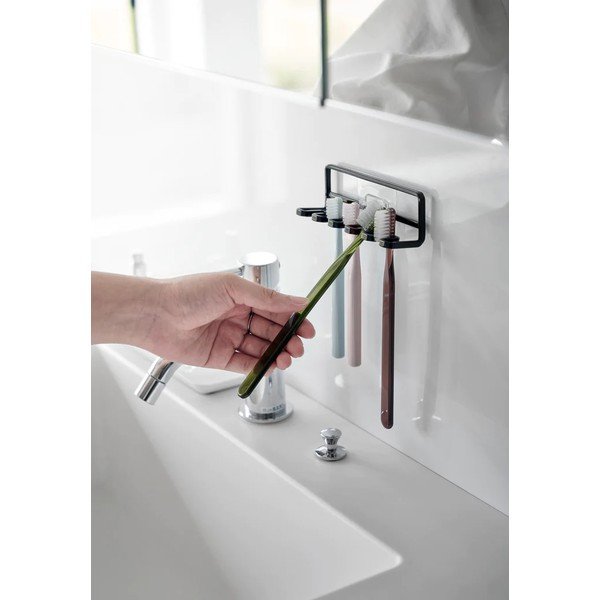 Черен самозалепващ метален държач за четки за зъби Film Hook – YAMAZAKI-image-2