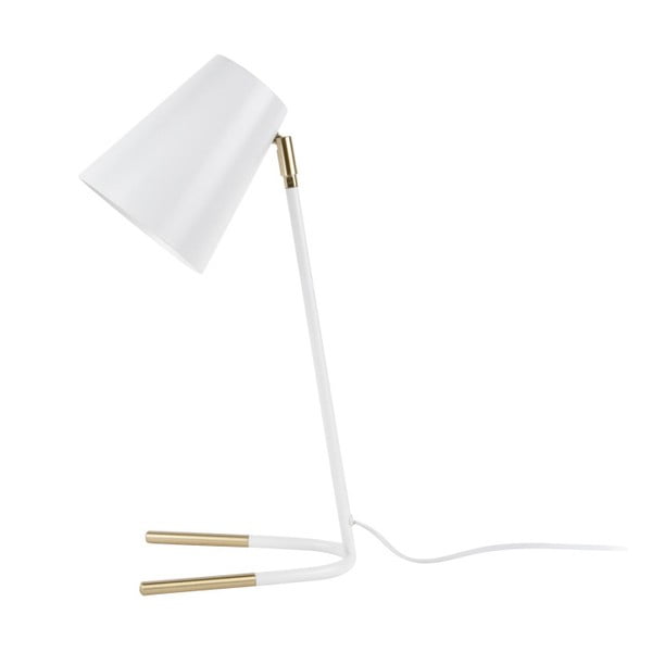 Бяла настолна лампа със златни детайли Noble - Leitmotiv