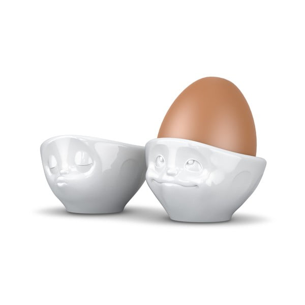 Комплект от 2 чаши за яйца от бял порцелан, обем 100 ml Kissing & Dreamy - 58products