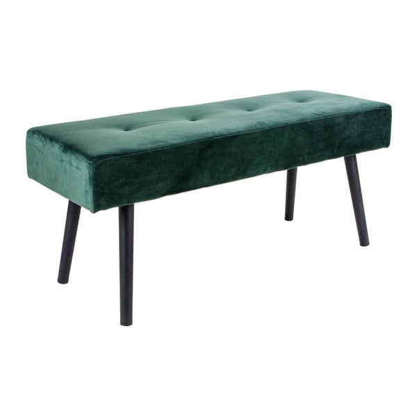 Tmavě zelená polstrovaná lavice se sametovým potahem House Nordic Skiby, 100 x 35 cm-image-2