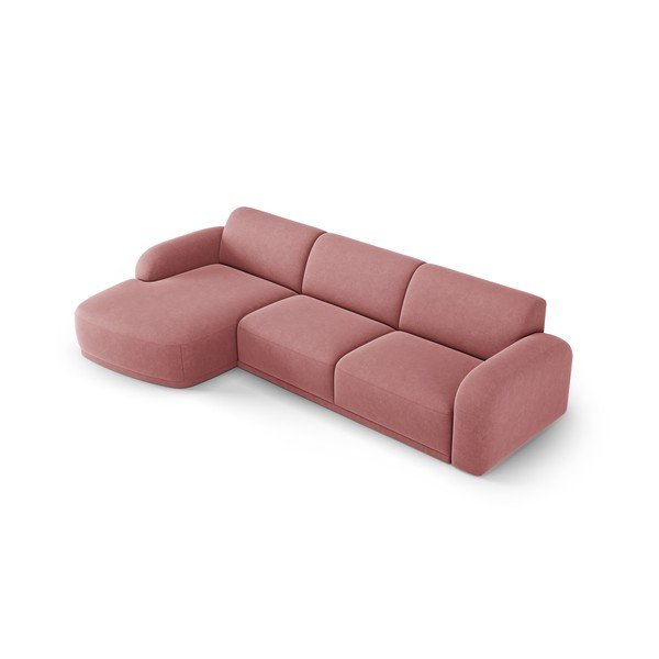 Светлорозов кадифен ъглов диван Erin – Micadoni Home-image-4