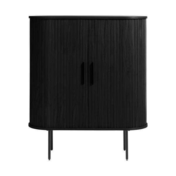 Черен шкаф от дъб 100x118 cm Nola - Unique Furniture