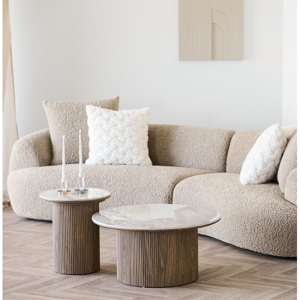 Кръгла странична масичка с плот от имитация на мрамор ø 45 cm Athens – House Nordic-image-1